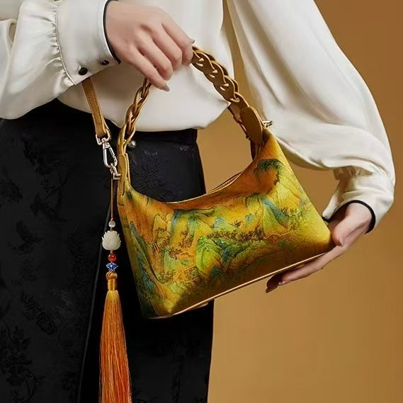 Mulberry Silk Tote – Elegant Chinese Style Handbag for Occasions