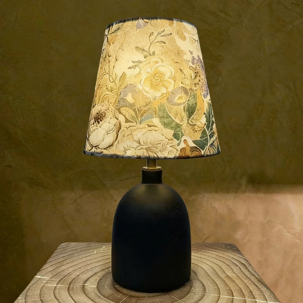 Black Ceramic Fabric Table Lamp – Elegant Ambient Lighting & Stylish Gift Idea